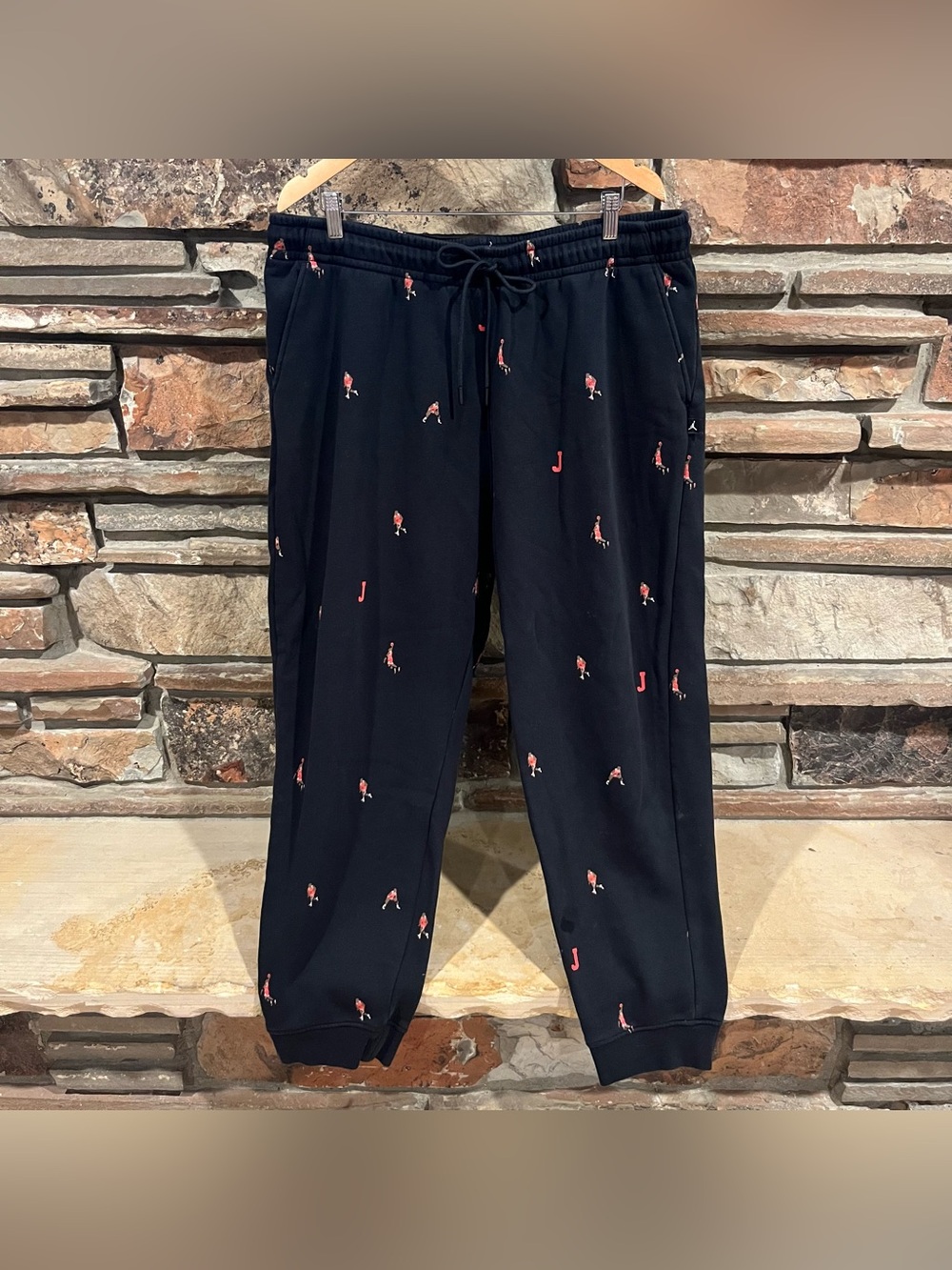 Jordan Black All-Over-Print Jumpman Fleece Sweatpants